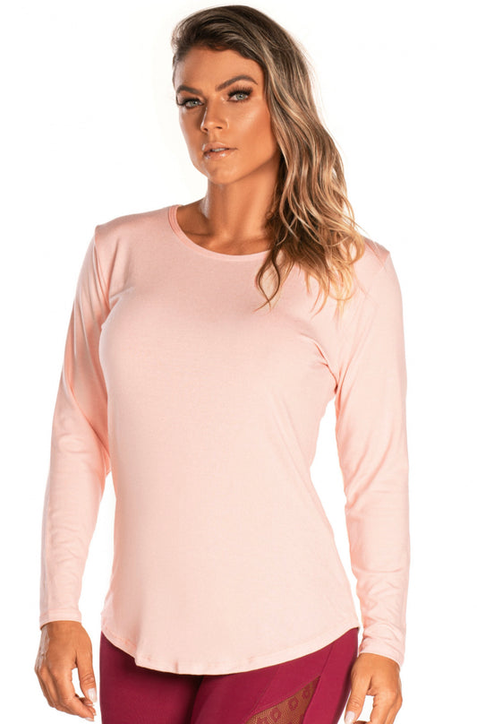Blusa Manga Longa Rosa Inspire