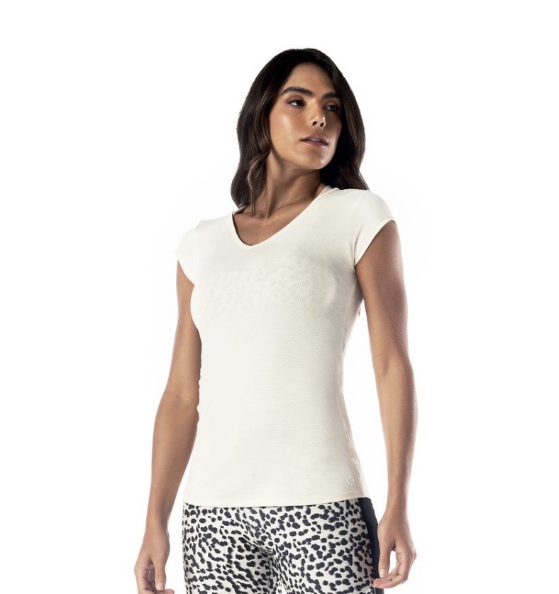Blusa Dry Fit Manga Curta Lets Off White