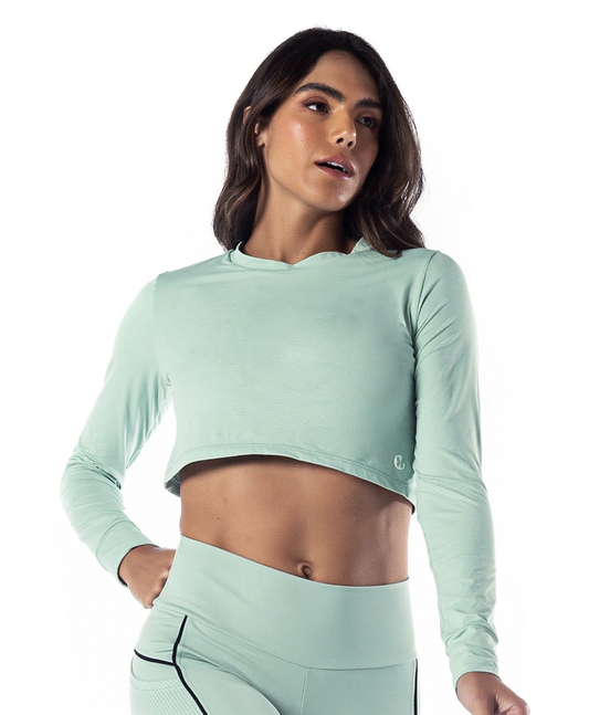 Blusa Cropped Camélia Verde Etero