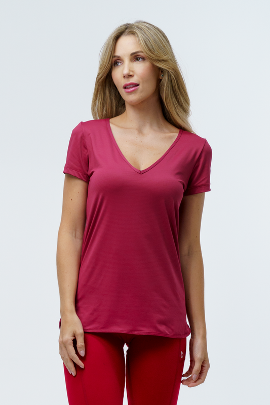 Blusa Fitness Emotion MC Vinho