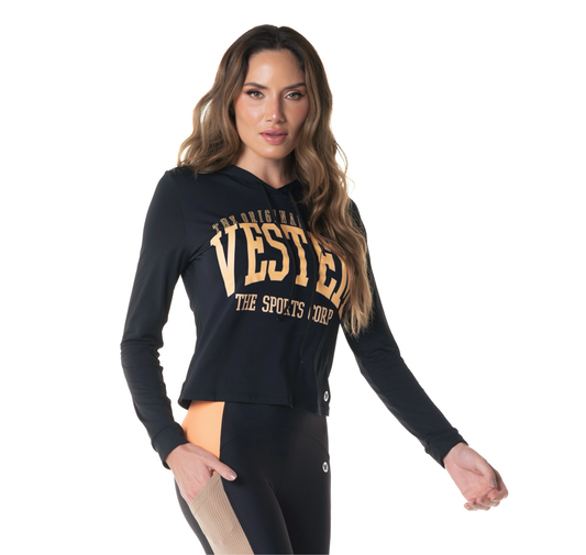 Blusa manga longa Dry Fit Glimmer Preto