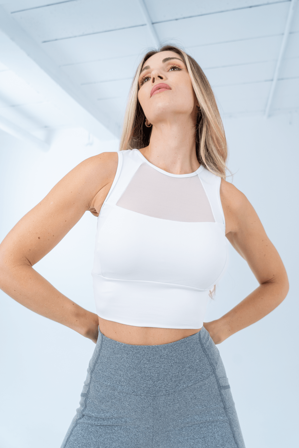 Top Cropped Cover Up Branco