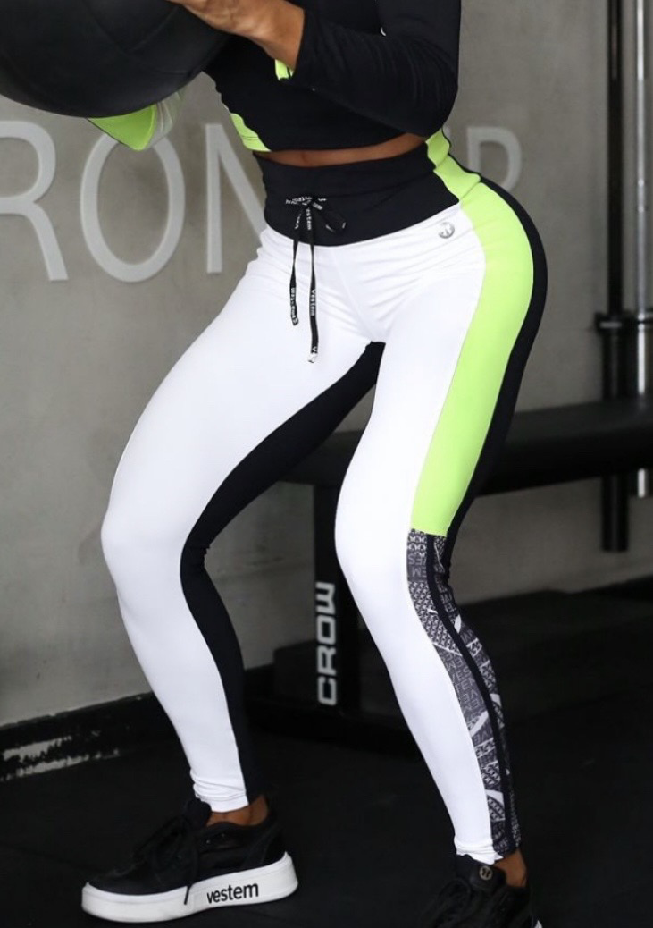 Calça Legging Burrini preto c branco