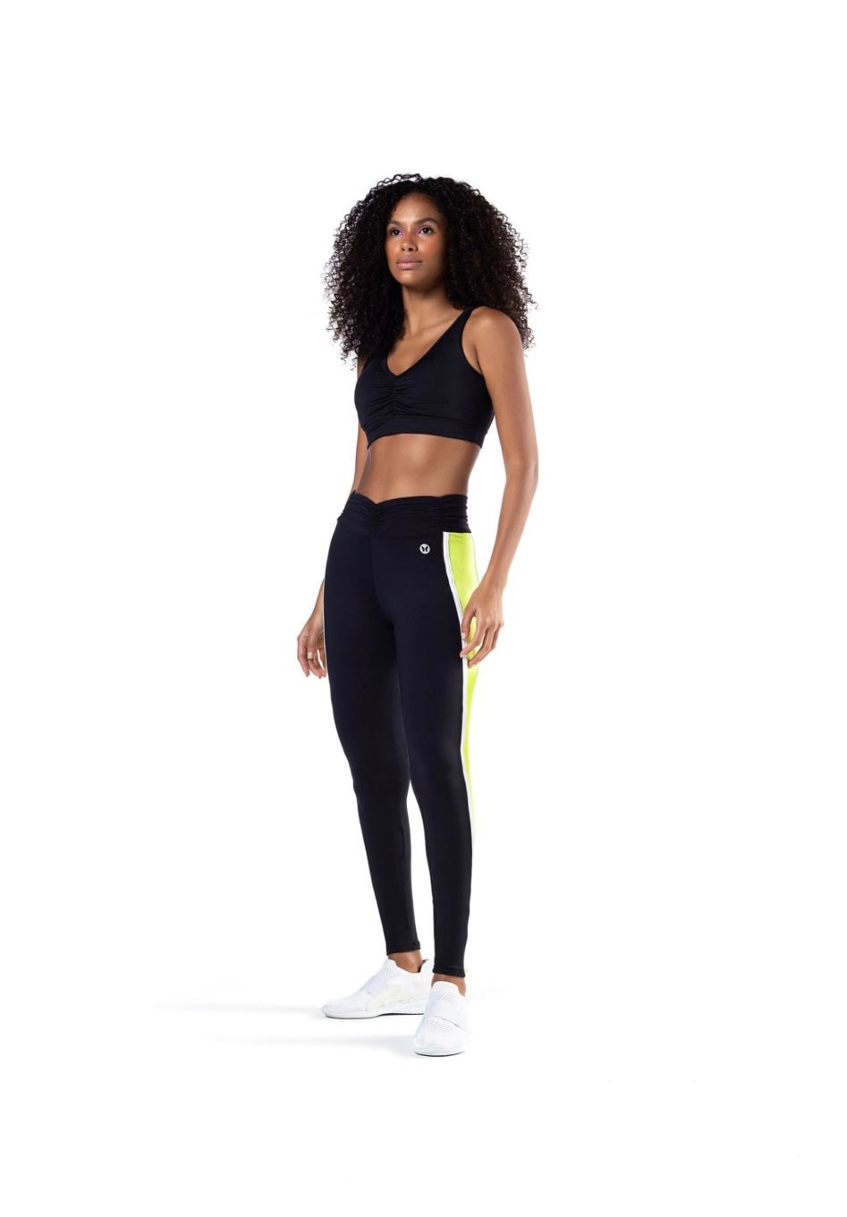 Calça Legging Fergata preto c Amarelo