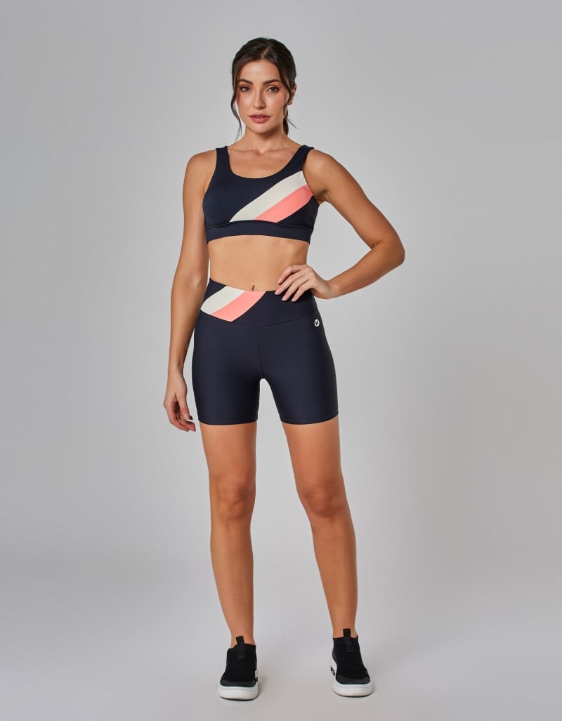Shorts Tricolor Motion Preto