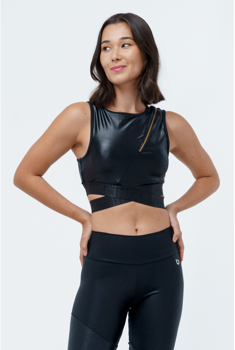 Top Cropped Deleite Animal Print