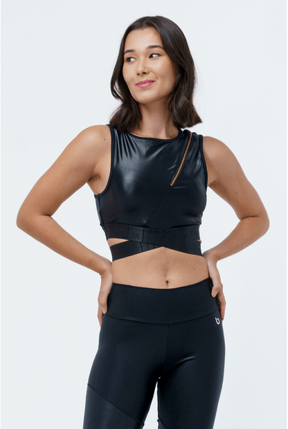 Top Cropped Deleite Animal Print