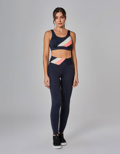 Calça Legging Tricolor Motion Preto
